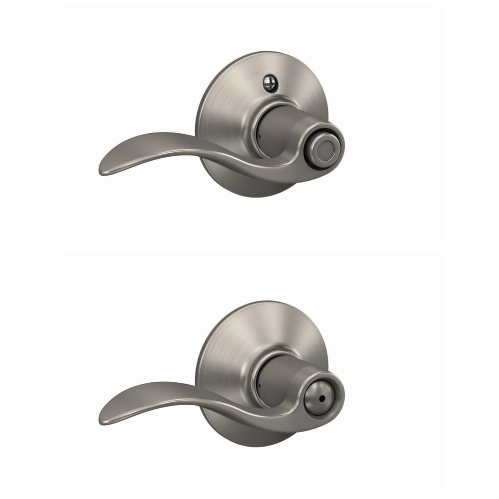 Schlage Accent Privacy Door Lever Handle F-Series Satin Nickel - F40 ACC 619